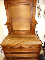 Antique Marble Top Dresser (missing Mirror) 4