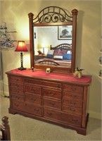 Bedroom dresser with mirror