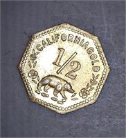 1857 Octagon 1/2 California Gold