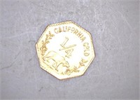 1858 Octagon 1/4 California Gold