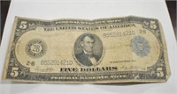 Large Five Dollar Bill 1914 Series