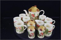 Country Scene Ceramic Tea Set