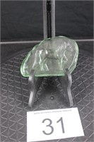 Green Glass Horse Stand Up Decor