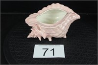 Vtg Pink Ceramic Seashell Planter - Atlantic Mold
