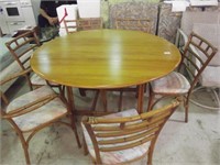 rotain drop leaf table w/6 chairs