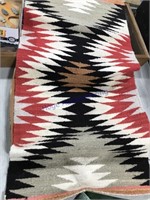 Indian woven rug, 17.5 x 37