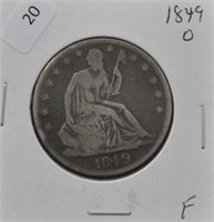 1849 O SEATED HALF DOLLAR F