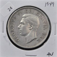 1949 CANADA SILVER DOLLAR AU