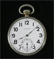 Illinois 17-jewel open face pocket watch with