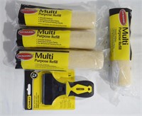 4 pcs Paint Roller Refills & 3.5" Stanley Scraper