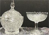 VINTAGE CANDY DISH AND PEDESTAL DISH