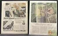 2 VINTAGE SHELL MAGAZINE ADVERTISING PAGES