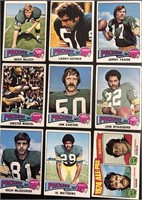 LOT OF (9) 1975 TOPPS FOOTBALL CARDS (GREEN BAY PA