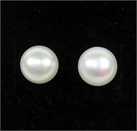 Sterling silver pearl post earrings