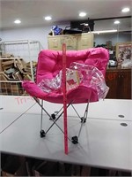 >Pink microfiber butterfly chair