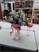 Flowers, flamingos