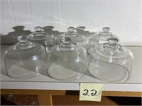 6- GLASS FOOD DOMES - APPROX. 6INCH