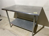 STAINLESS WORK TABLE- 48IN X30IN TOP 36IN TALL