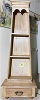 DECORATIVE SHELVING UNIT 59IN TALL, 21IN WIDE