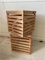 2-12IN WOODEN CRATES / CUBES