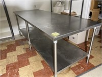 LARGE STAINLESS TABLE 3FTX8FTX34IN TALL