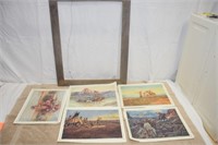 C.M RUSSELL PRINTS & FRAME ! -GG