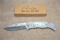 NEW MOTHER OF PEARL FOLDING KNIFE ! -C-1