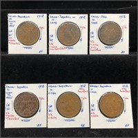 China Republic 1912-  6 coins, Y#301, 10 Cash EF-A