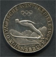 Austria 1964 50 Shilling Silver Olympic Coin