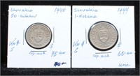 Czechoslovakia KM#6, KM#5 Coins