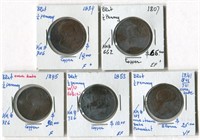 Great Britain 1807-53 1/2 Penny Coin Collection