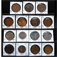 Great Britain 1882-1900 1 Penny Coin Collection