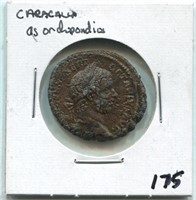 Roman 210-213 Caracalla Dupondius Coin