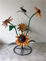 Metal Art 5 Flower Stand with Ladybug
