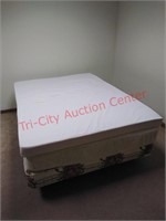 Full mattress, box spring, frame with pad