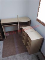 Desk and 2 cubbie storage shelves