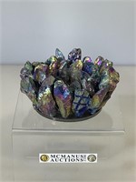 Rainbow aura quartz crystal candle holder