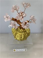 Rose quartz prosperity tree, approx 7 1/2 inches