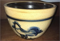 Vintage  Stoneware Rooster Bowl