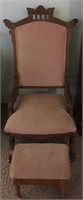 Antique Chair with Footstool