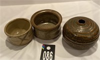 3 Earthenware Pots