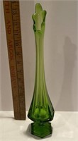 Vintage Green Viking Glass Swing Stretch Vase Sm