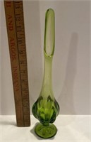 Vintage Green Viking Glass Swing Pedestal Vase