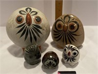 Tonala Mexican Hand Painted Owls