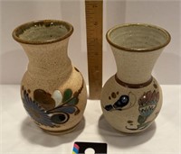 Tonala Mexican Hand Painted Vases
