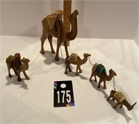 Wood Camel Figurines