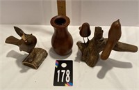 Redwood Vase & Bird Figurines
