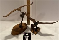 Wooden Eagle & Bird in Flight  Sculptures