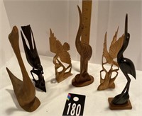 Wood Bird Figurines