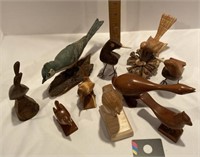 Wood Bird Figurines